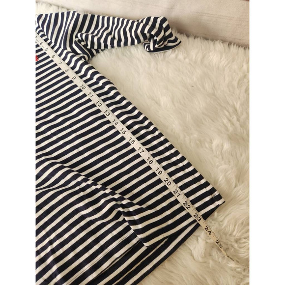 Tommy Hilfiger Womens Hoodie Sweatshirt Blue White Striped Long Sleeve Logo‎ M - Picture 4 of 6